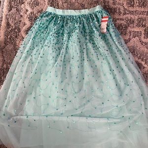 Teal sequin skirt girls xl or women’s small